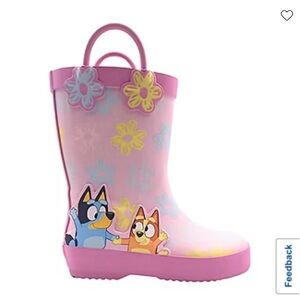 Bluey Pink Floral Kids Rain Boots